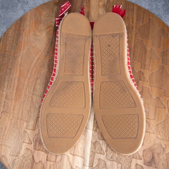 Tory Burch Logo Red Grosgrain Espadrille Women's Size 6.5 EUC - Picture 6 of 6